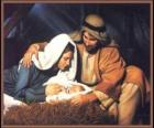 Γέννηση - Το Θείο βρέφος με τη Μαρία τη μητέρα του και τον πατέρα του Ιωσήφ
